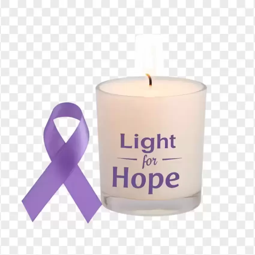 Light for Hope Cancer Awareness Candle PNG