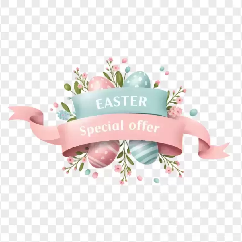 Easter Special Offer Ribbon and Eggs