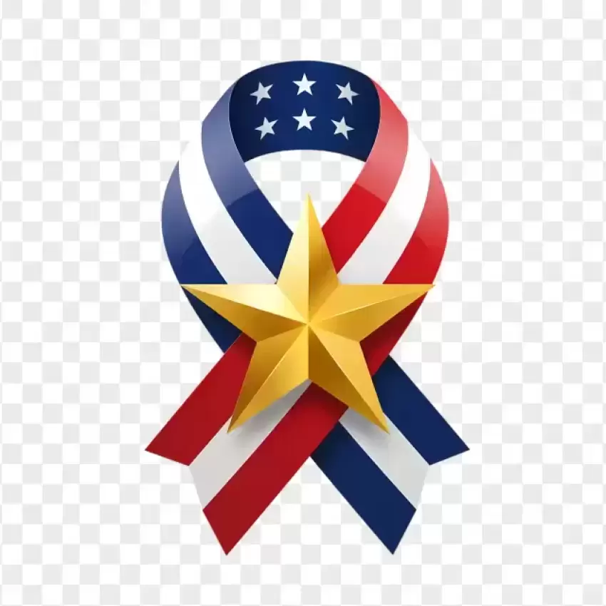 US Flag Ribbon 11 September Patriot Day Illustration