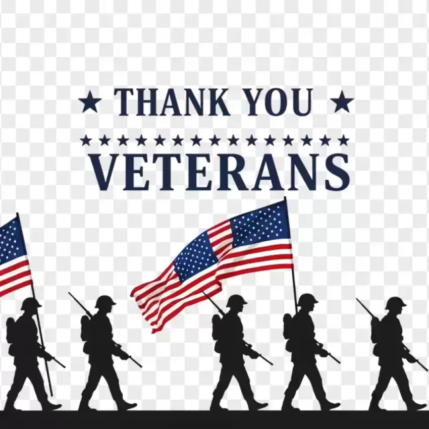 Thank You Veterans Parade Silhouette PNG