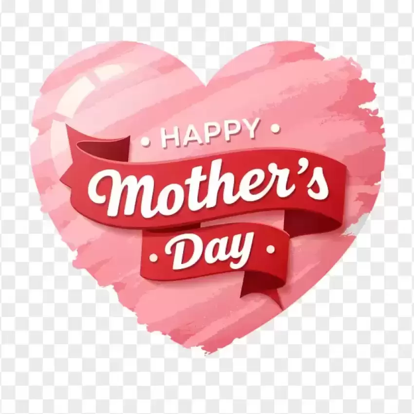 Pink Ribbon Happy Mother's Day PNG