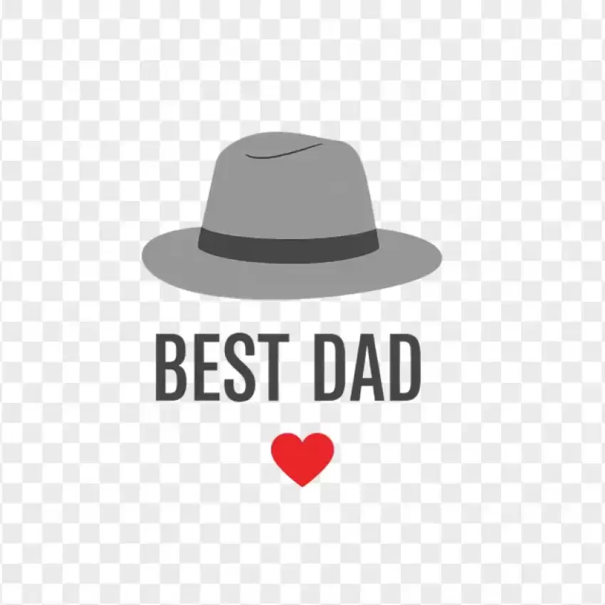 Best Dad Hat and Heart Design PNG