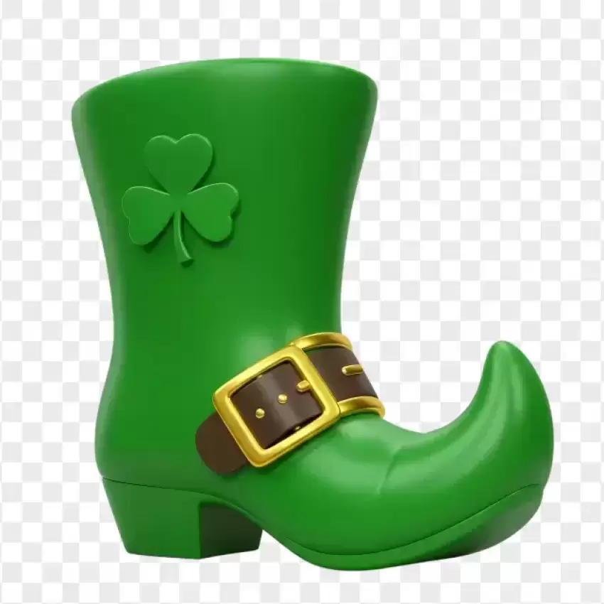 Classic Green Leprechaun Shoe PNG