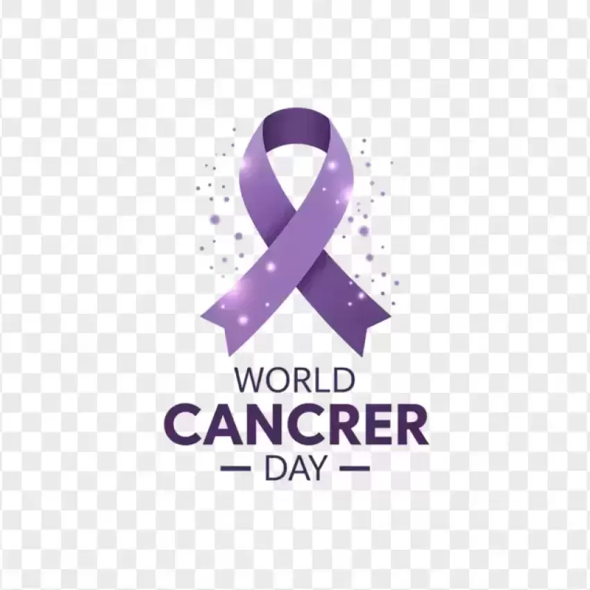 World Cancer Day Purple Ribbon PNG