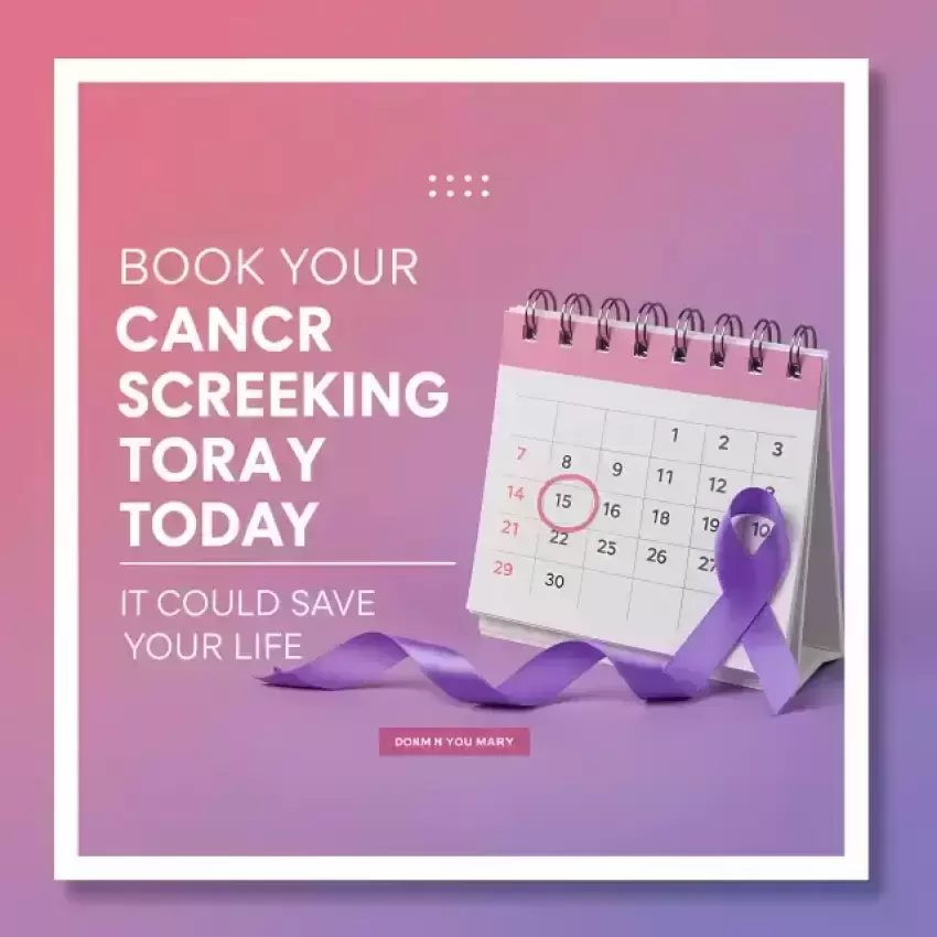 Book Your Cancer Screening Today Health Poster