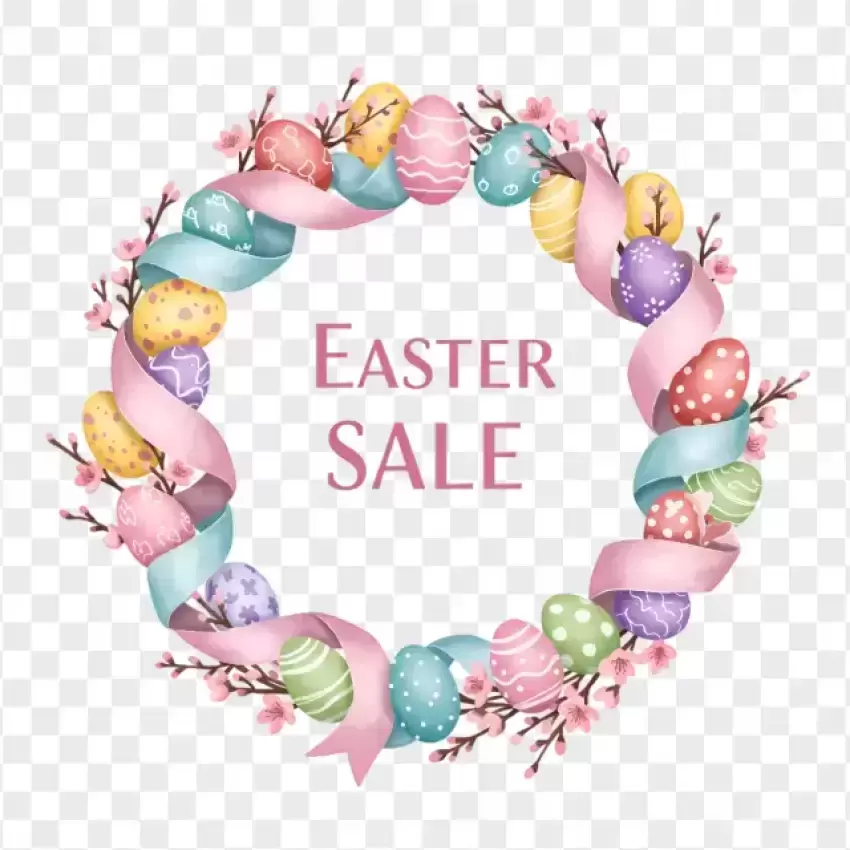 Easter Sale Wreath Decoration Illustration