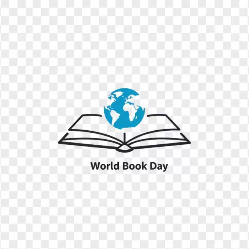 World Book Day Globe and Open Book Logo PNG