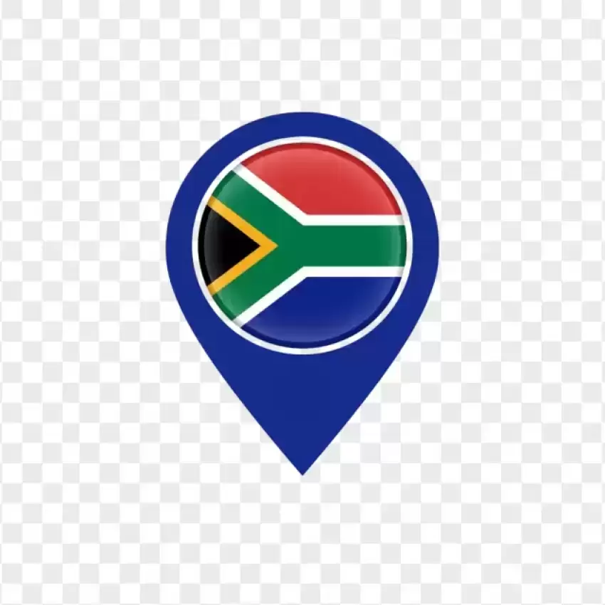 South Africa Flat Flag Map Pin PNG