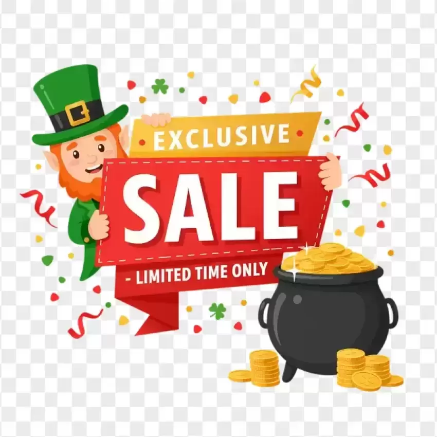 Exclusive St. Patrick’s Day Sale Sign PNG