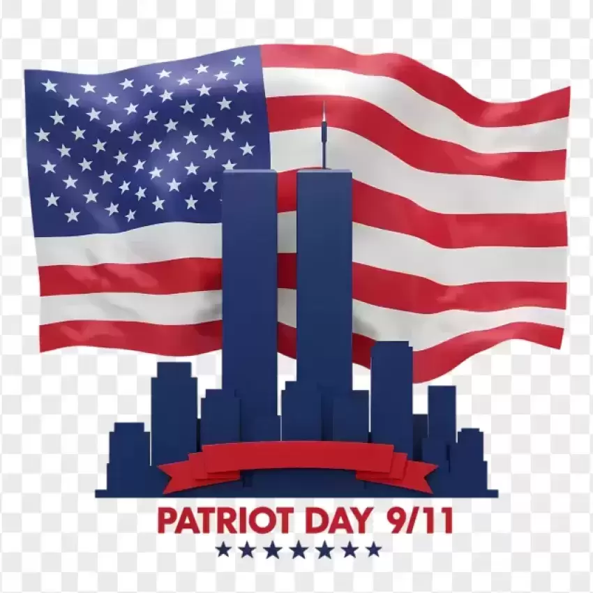 Patriot Day 9/11 Tribute with USA Flag PNG