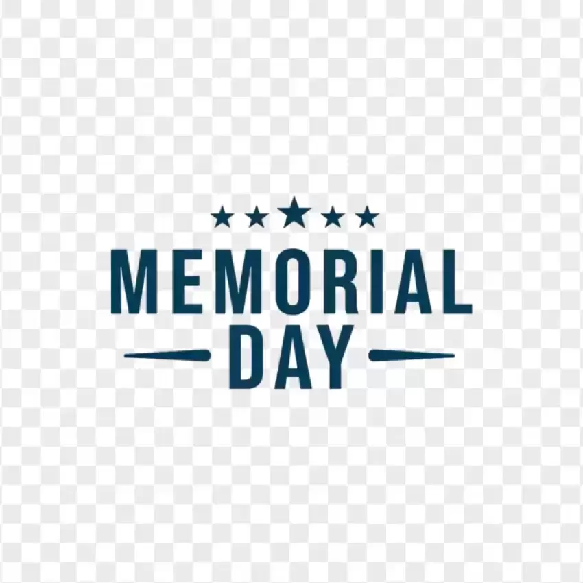 Minimalist Memorial Day Text PNG