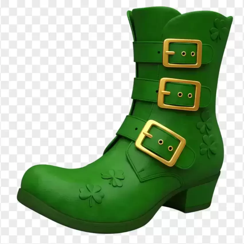 Traditional Green Leprechaun Boot PNG