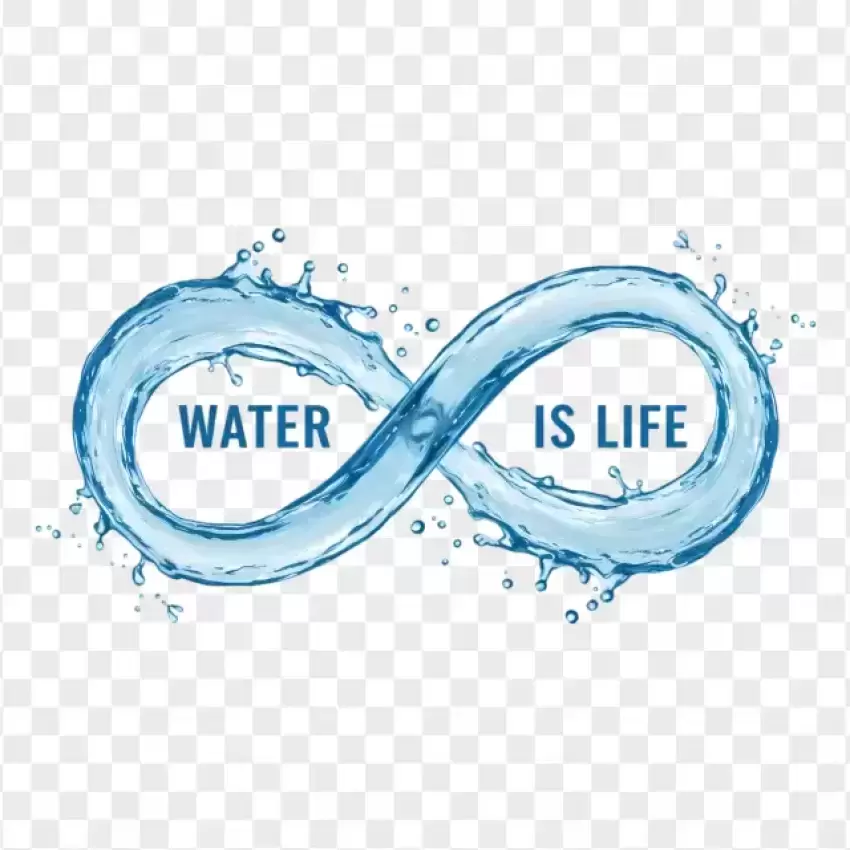 Water is Life Splash Effect Logo PNG