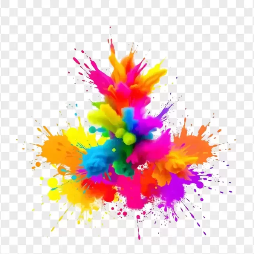 Color Explosion Holi Festival Theme PNG