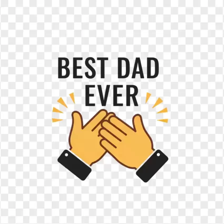 Best Dad Ever Typography PNG