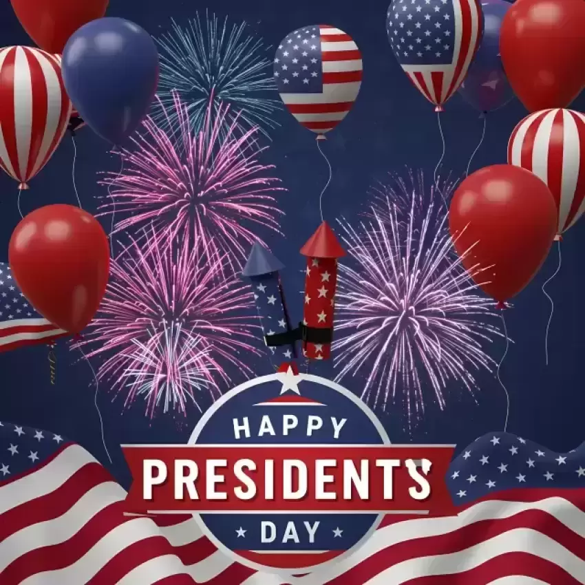 Happy Presidents Day Fireworks Celebration