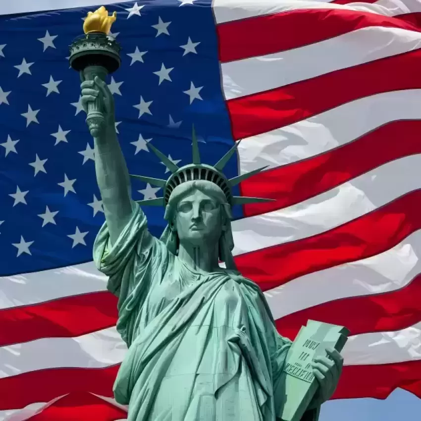 Statue of Liberty and USA Flag Design