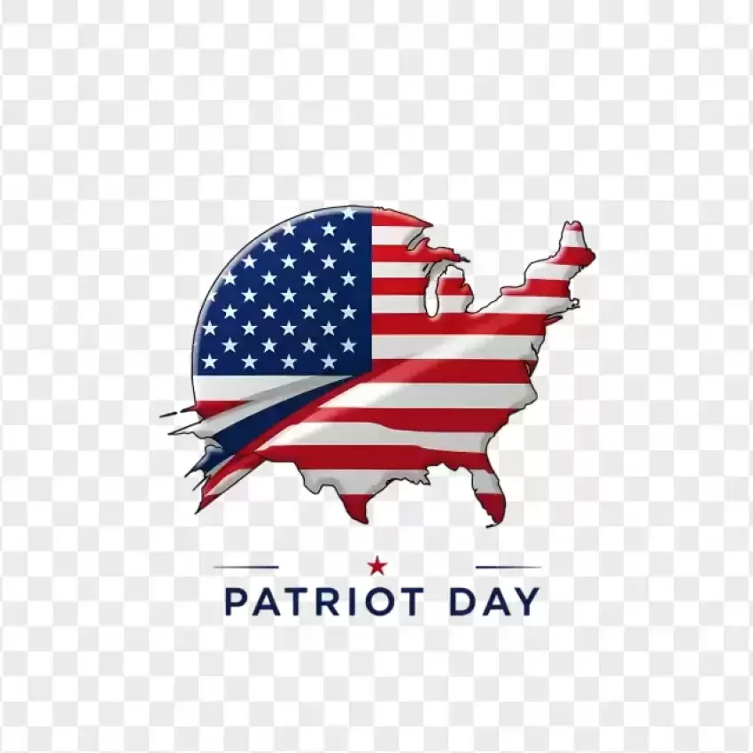 USA Map with Patriot Day Text PNG