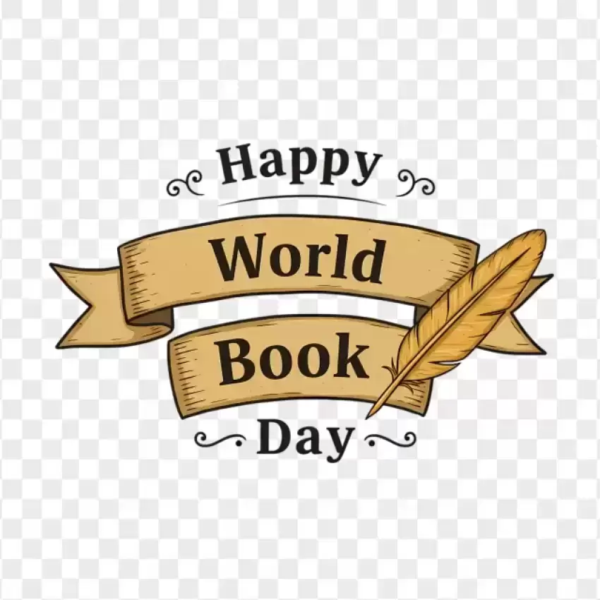 Happy World Book Day Vintage Scroll Illustration