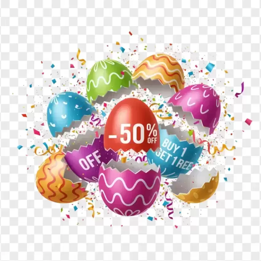 Easter Discount 50% Off Colorful Egg Design