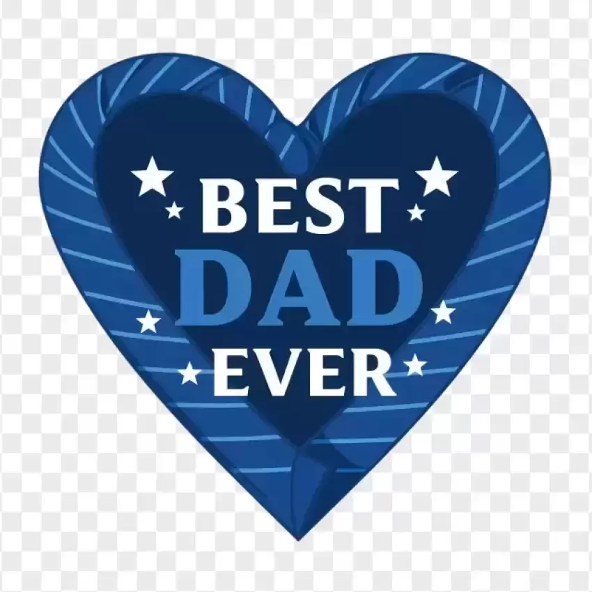 Best Dad Ever Heart Badge PNG