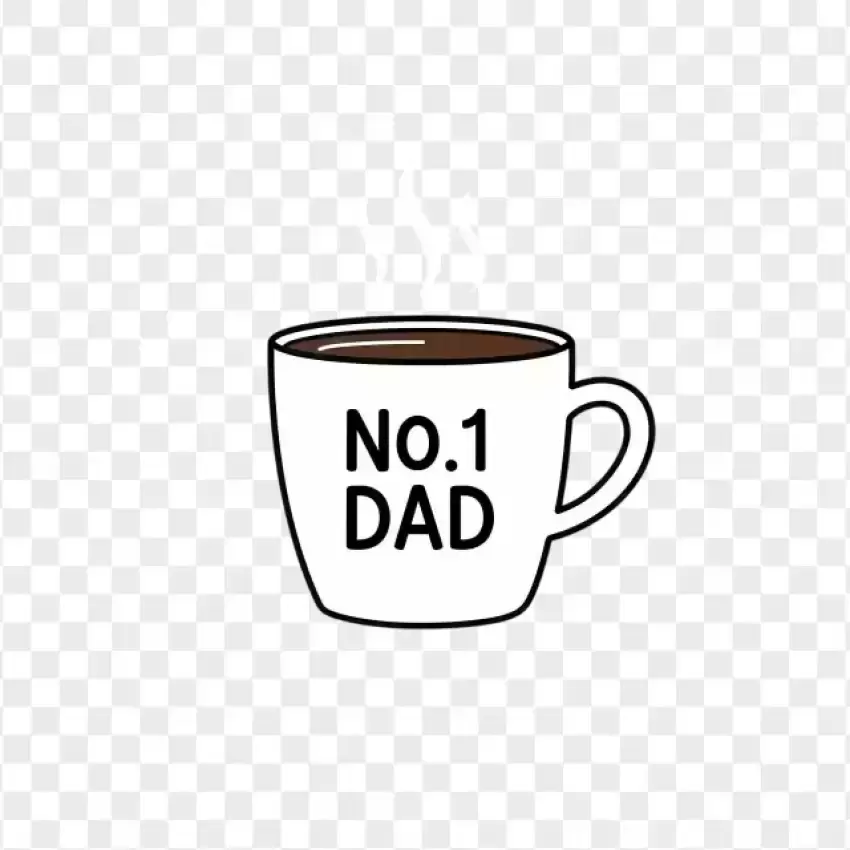 No.1 Dad Coffee Cup Design PNG