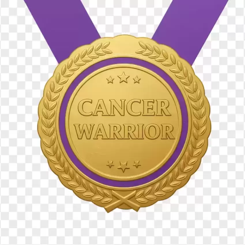 Cancer Warrior Gold Medal PNG