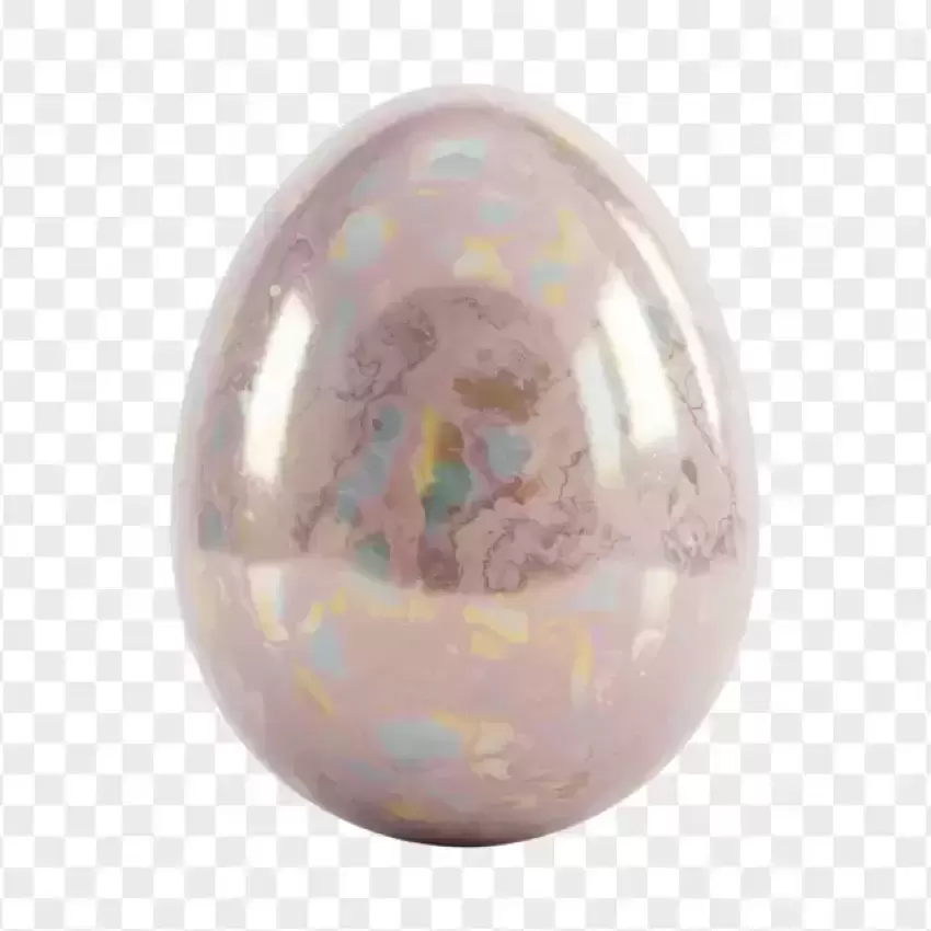 HD Shiny Marble Easter Egg with Reflection Transparent PNG