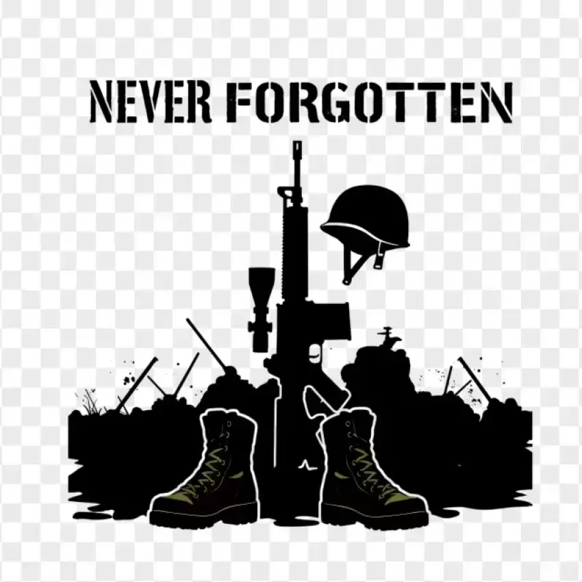 Never Forgotten Military Tribute PNG