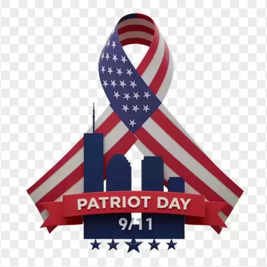 Patriot Day 9/11 Red and Blue Ribbon PNG