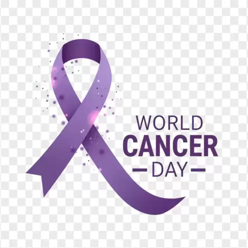 World Cancer Day Purple Awareness PNG