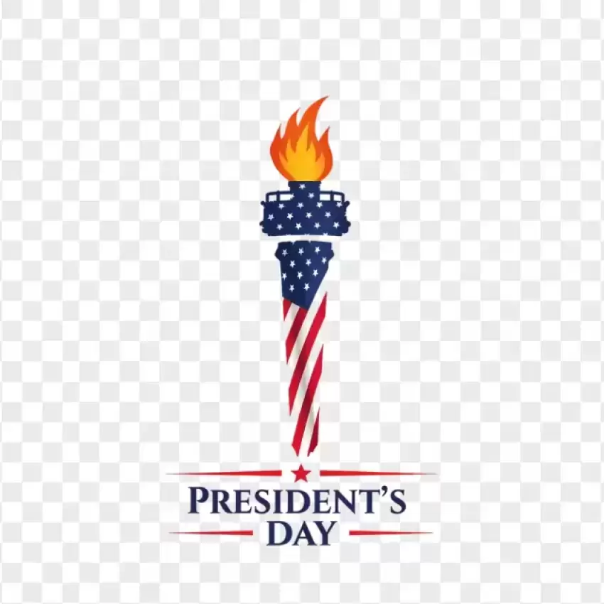 Liberty Torch Presidents Day Design PNG