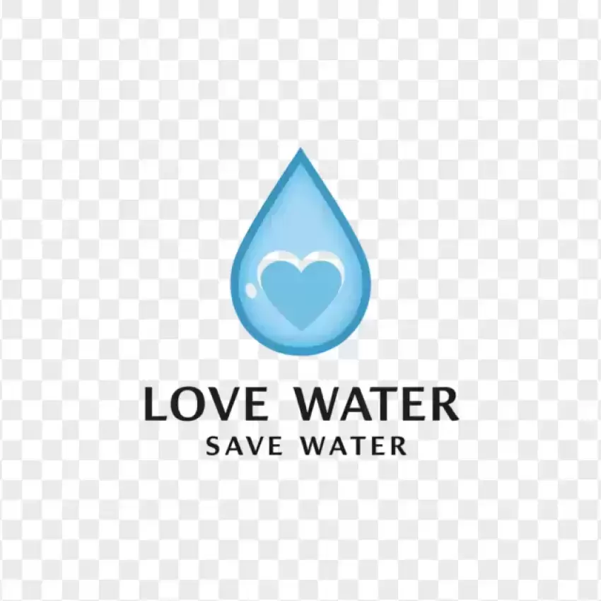 Love Water Save Water Logo Transparent PNG