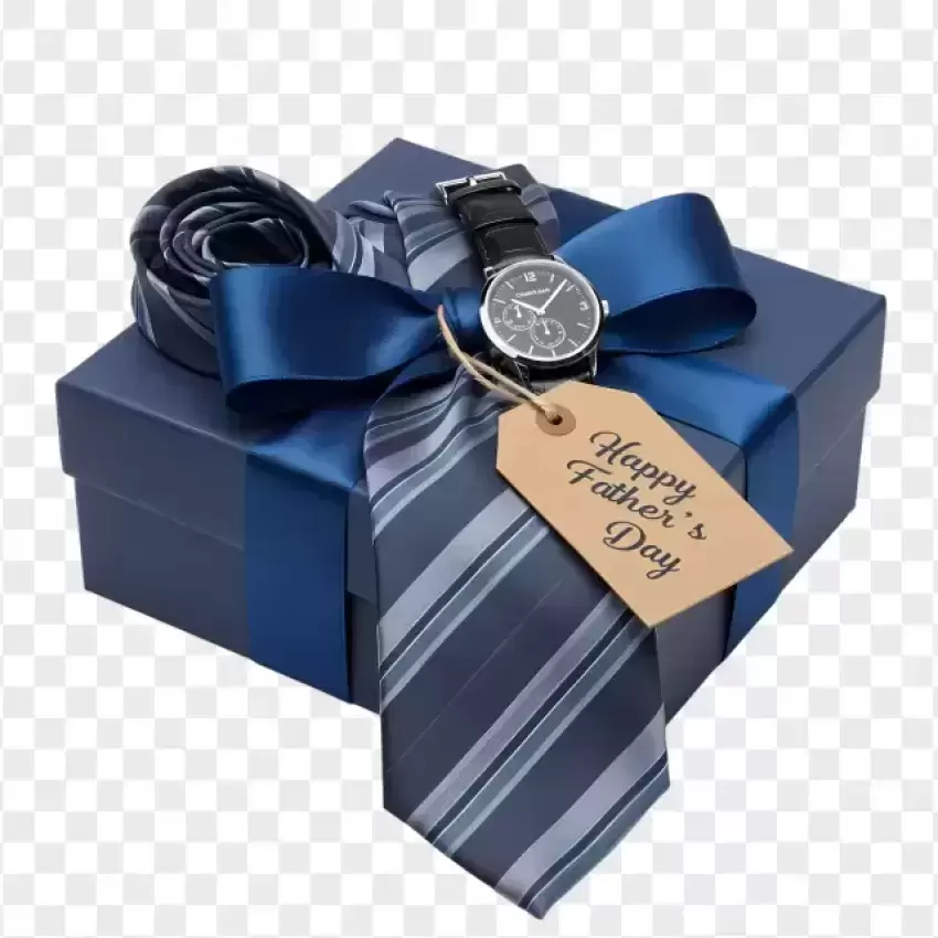 Father's Day Gift Box with Tie PNG