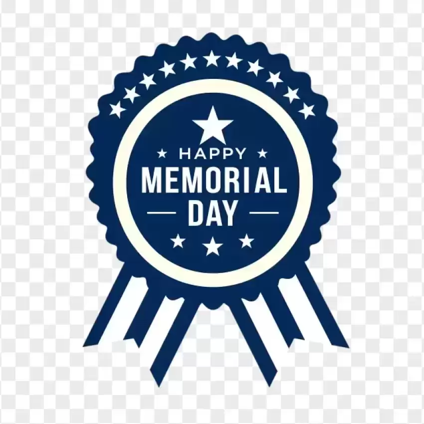 Memorial Day Blue Badge PNG