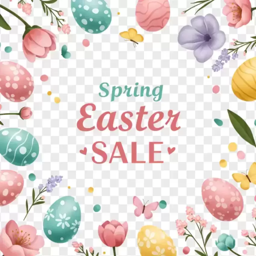 Spring Easter Sale Festive Egg Illustration