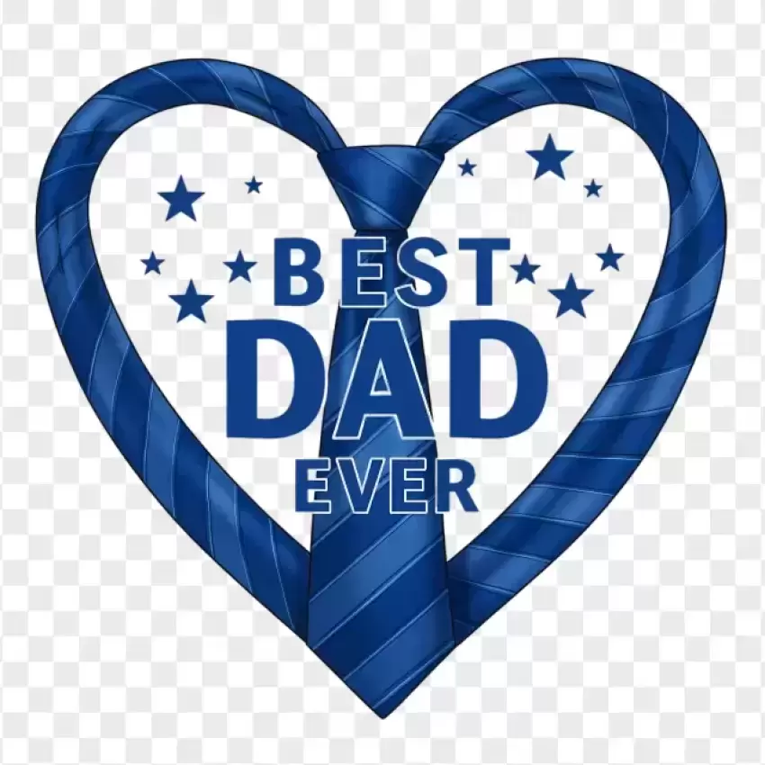 Best Dad Ever Blue Heart Design PNG