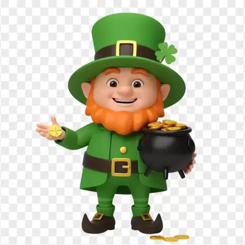 Smiling Leprechaun Cartoon PNG