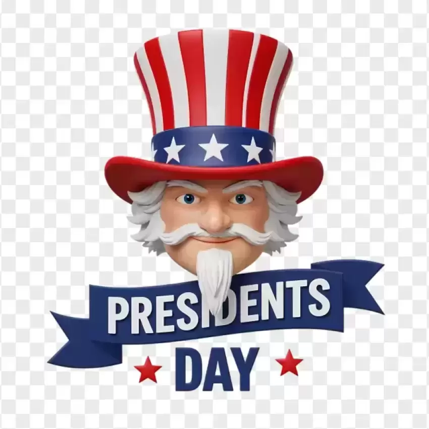 Uncle Sam Hat Presidents Day Label PNG