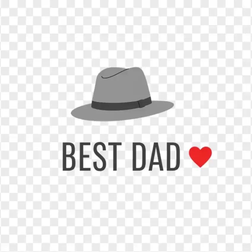 Best Dad Minimalist Hat and Heart PNG