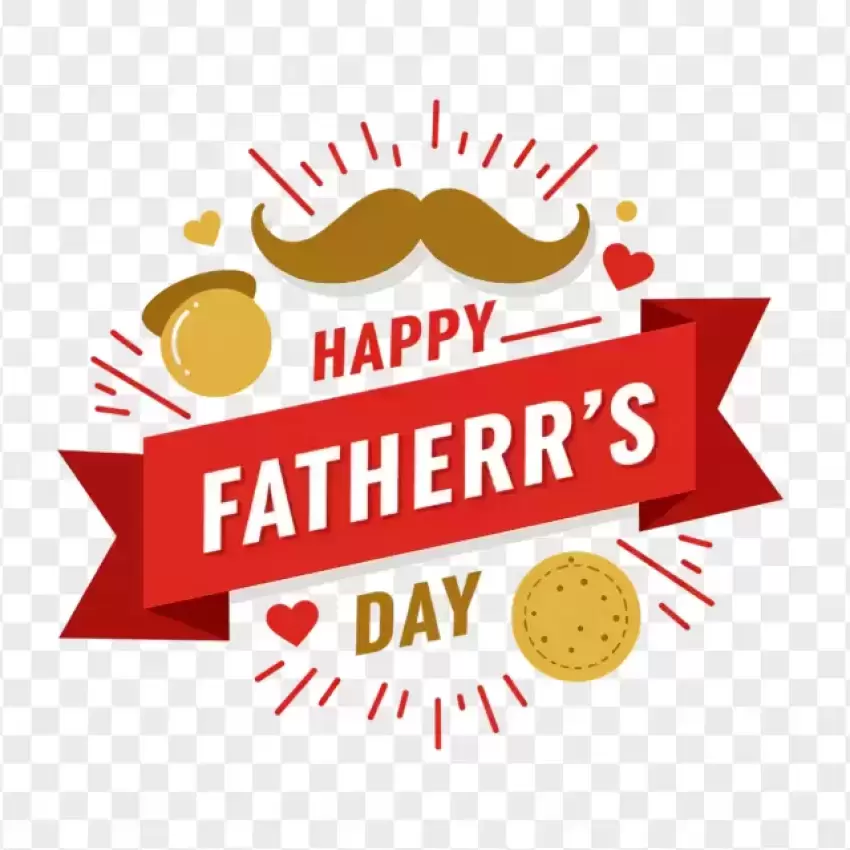 Happy Father's Day with Festive Banner PNG