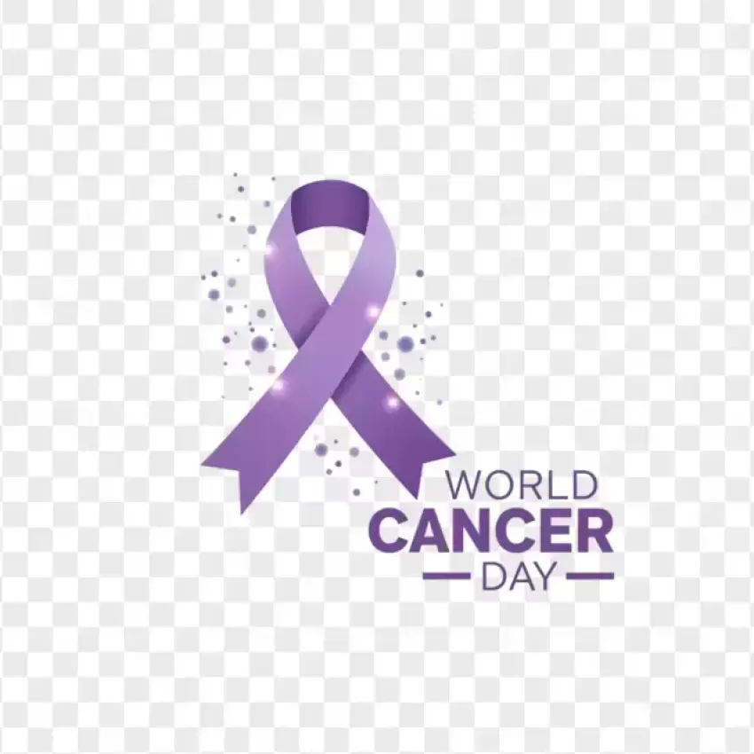 Purple Ribbon World Cancer Day Symbol PNG