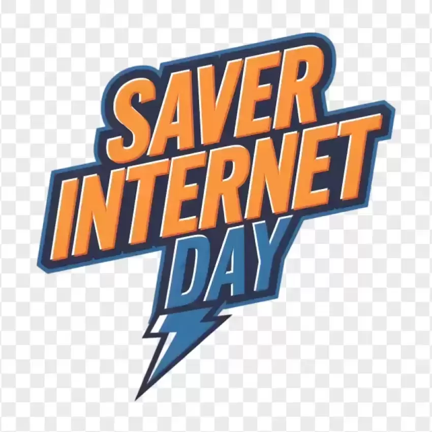 Bold Saver Internet Day Lightning Logo PNG