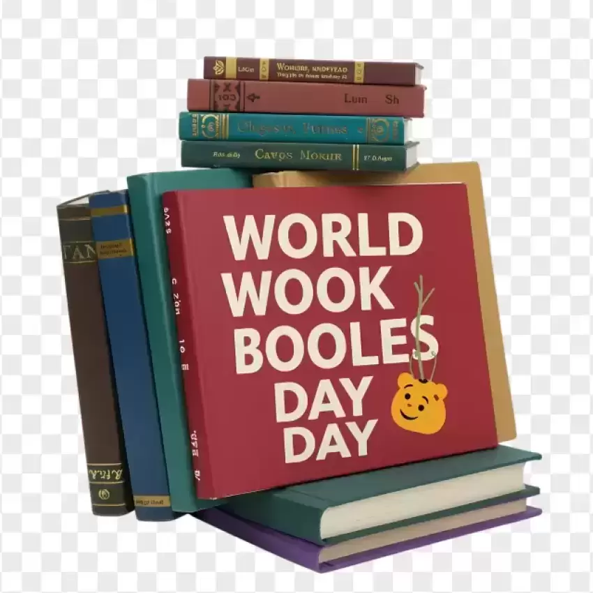 World Book Day Colorful Books Illustration