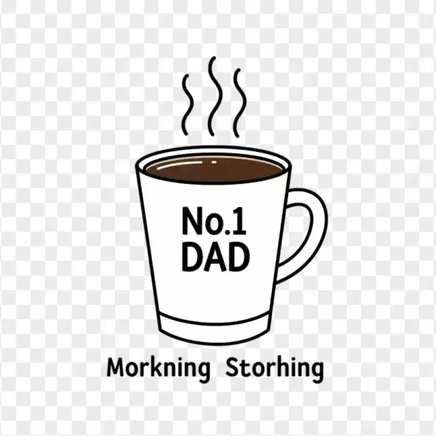 No.1 Dad Coffee Mug Design PNG