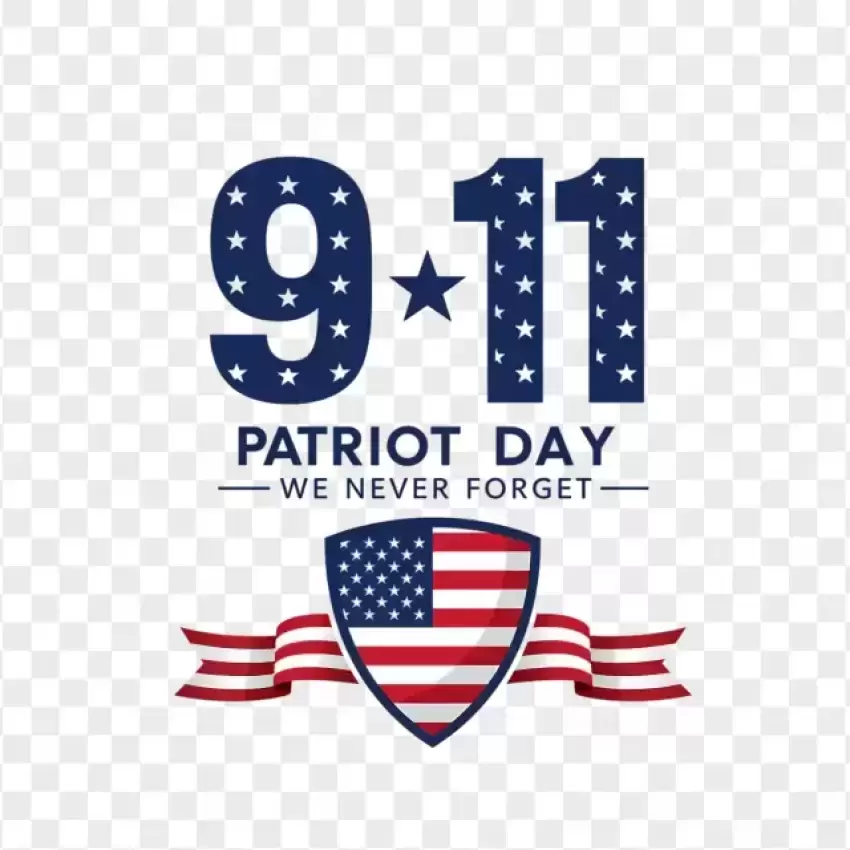 9/11 Patriot Day Tribute with Shield PNG