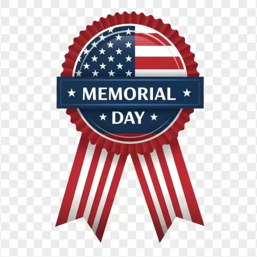 Memorial Day Patriotic Ribbon PNG