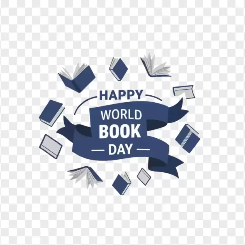 Happy World Book Day Flying Pages PNG