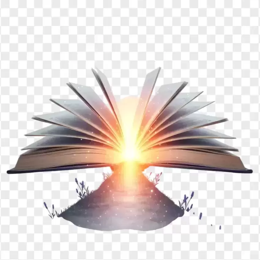 Magic Book Light Burst Reading Illustration