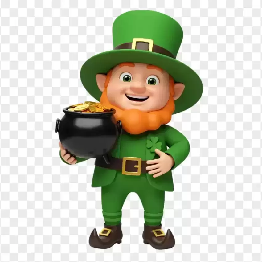 Leprechaun Holding Beer Cartoon PNG